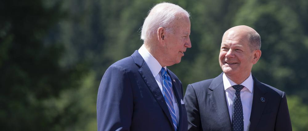 Olaf Scholz und Joe Biden 2022 beim G7-Treffen auf Schloss Elmau.