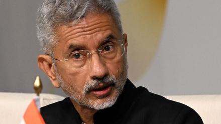 India’s Foreign Minister S. Jaishankar attends a press briefing on the sidelines of the G20 Leaders’ Summit in New Delhi on September 9, 2023. 