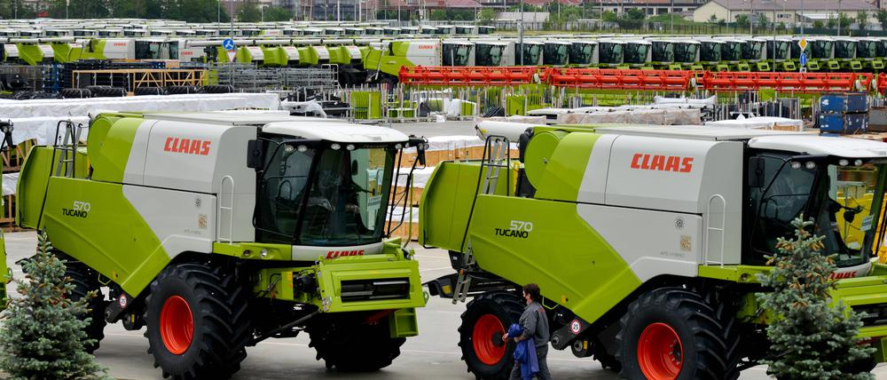 Claas-Landmaschinen im russischen Krasnodar.