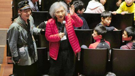 Seiji Ozawa bei einem Kinderkonzert in Kyoto im Februar 2016. 