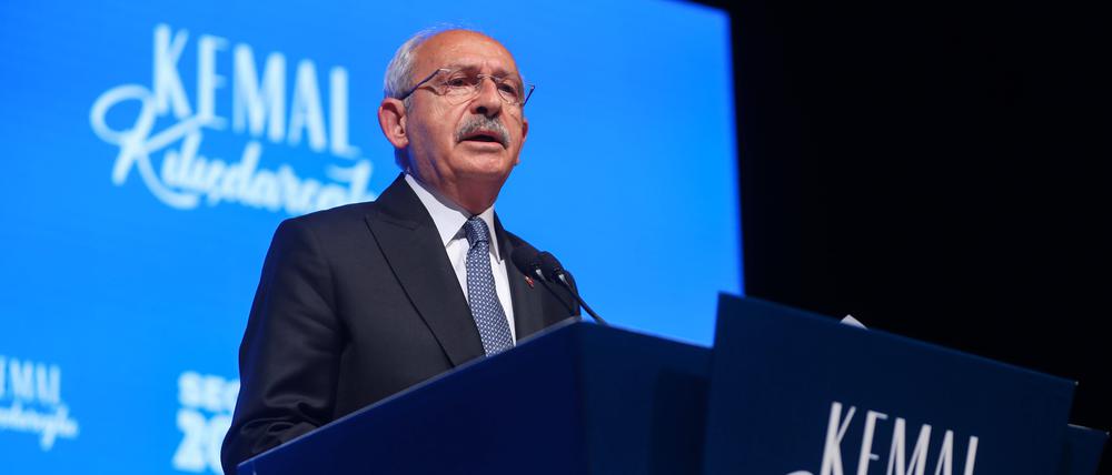 Oppositionskandidat Kemal Kilicdaroglu bei einer Rede am Tag nach der Wahl.