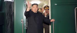 Der nordkoreanische Machthaber Kim Jong Un vor der Abreise aus Pjöngjang am Sonntag.