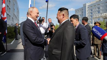 Nordkoreas Diktator Kim Jong-un und Russlands Machthaber Wladimir Putin. 