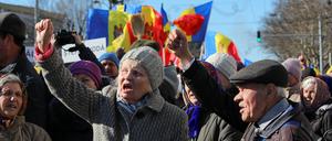 Protest gegen die Regierung in Moldawien.