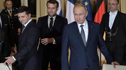Russlands Präsident Wladimir Putin mit Frankreichs Präsident Emmanuel Macron