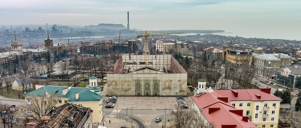 Ein Blick auf die Stadt Mariupol im Februrar 2024.