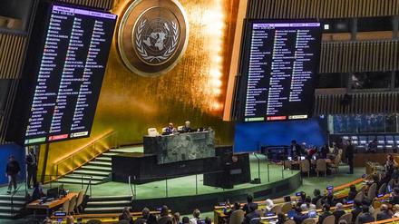 Die UN-Vollversammlung hat eine Resolution zur Verbesserung der humanitären Situation und für eine sofortige Waffenruhe im Gazastreifen verabschiedet.