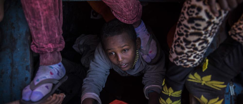 Ein Flüchtlingskind aus Eritrea.