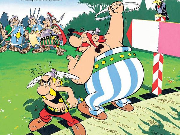Schlagkräftig. Am besten waren Asterix und Obelix - hier das Titelbild von "Asterix und die Goten" mit Uderzo als Zeichner und Goscinny als Autor.