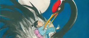 Ein Kranich hilft dem „Sohn des Himmels“, Tian-Zi, zu seiner Mutter zu gelangen. Sie backt ihm vor Freude Mondkuchen. 