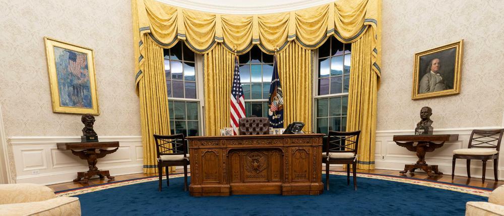 Das Oval Office im Weißen Haus wurde für Joe Biden neu dekoriert.