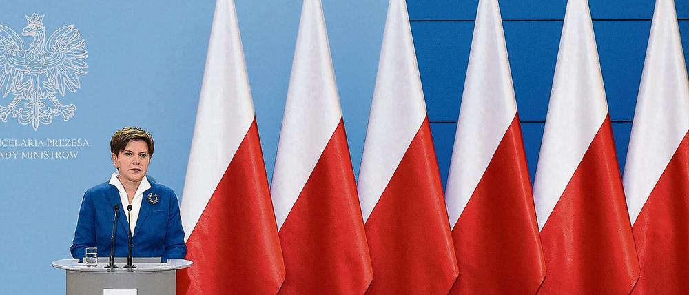 Polen Ministerpräsidentin Beata Szydlo will das Vorhaben unbedingt durchbringen.
