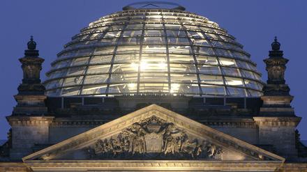 Die Kuppel des Reichstages in Berlin.