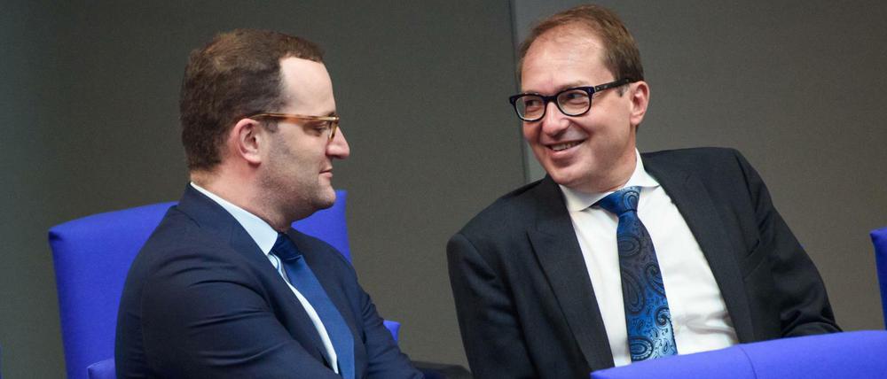 Gesundheitsminister Jens Spahn (CDU) und CSU-Landesgruppenchef Alexander Dobrindt