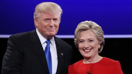 Kontrahenten: Die US-Präsidentschaftskandidaten Donald Trump und Hillary Clinton (Demokraten) im Wahlkampf 2016.