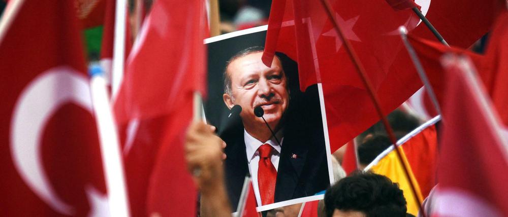 Erdogan-Anhänger bei dessen besuch 2014 in Köln