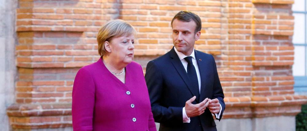 Frankreichs Staatschef Emmanuel Macron und Kanzlerin Angela Merkel im Oktober in Toulouse.