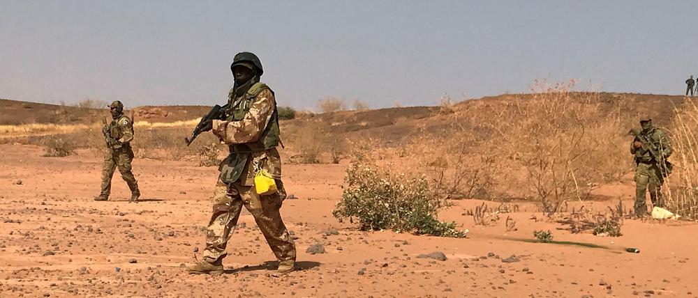 Soldaten bei einer militärischen Übung im westafrikanischen Niger.