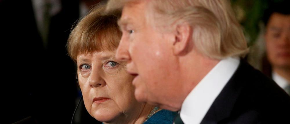 Kanzlerin Angela Merkel und US-Präsident Donald Trump bei einem Treffen im März 2017.