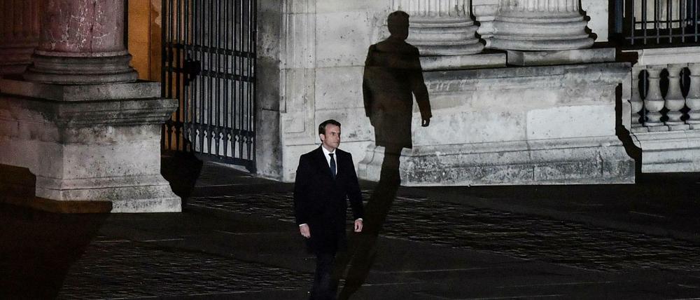Auf dem Weg zur Siegesrede: Emmanuel Macron. 