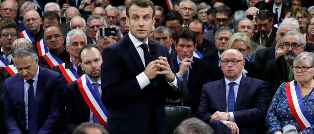 Emmanuel Macron besuchte am Dienstag die Normandie.