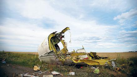 Das Wrack der Maschine MH17, die in der Ostukraine abstürzte. 