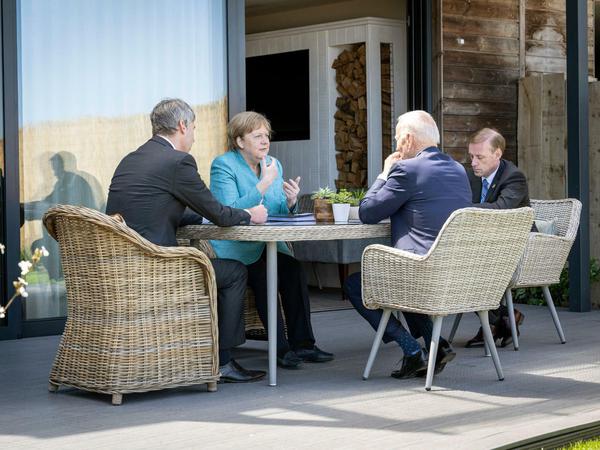 Bundeskanzlerin Angela Merkel und US-Präsident Joe Biden beim G7-Gipfel.