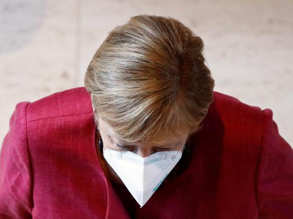 Kanzlerin Angela Merkel (CDU) am Donnerstag im Bundestag.