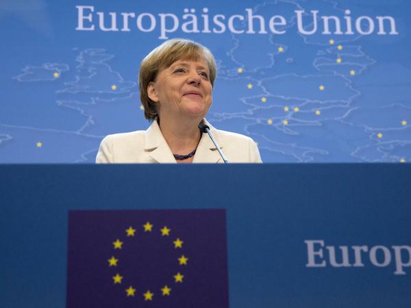 Bundeskanzlerin Angela Merkel gibt sich nach der Verhandlungsnacht zufrieden.