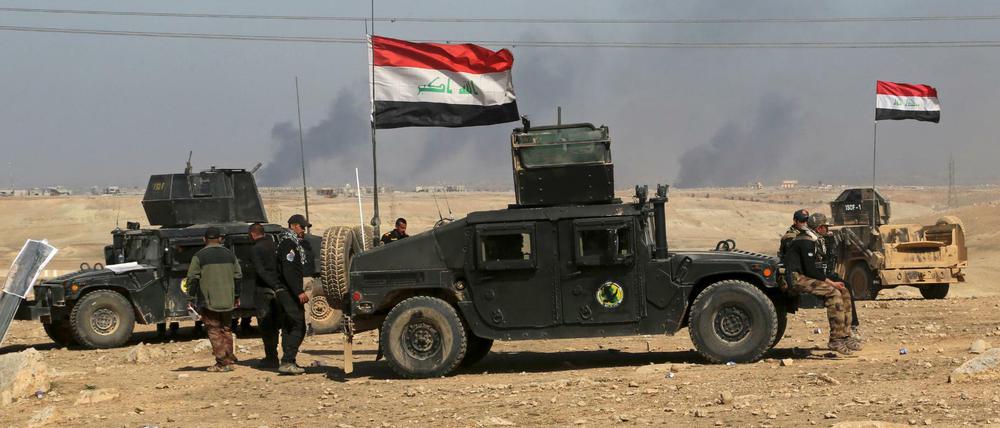 Irakische Einheiten nahe der Stadt Mossul.