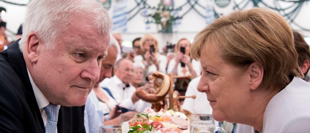 Angela Merkel (CDU) und Horst Seehofer (CSU) müssen sich vor dem Start der Reise nach Jamaika einig werden.