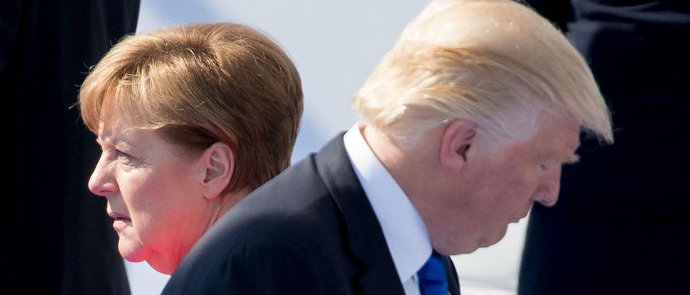 Der Präsident der Vereinigten Staaten von Amerika, Donald Trump, und Bundeskanzlerin Angela Merkel (CDU).