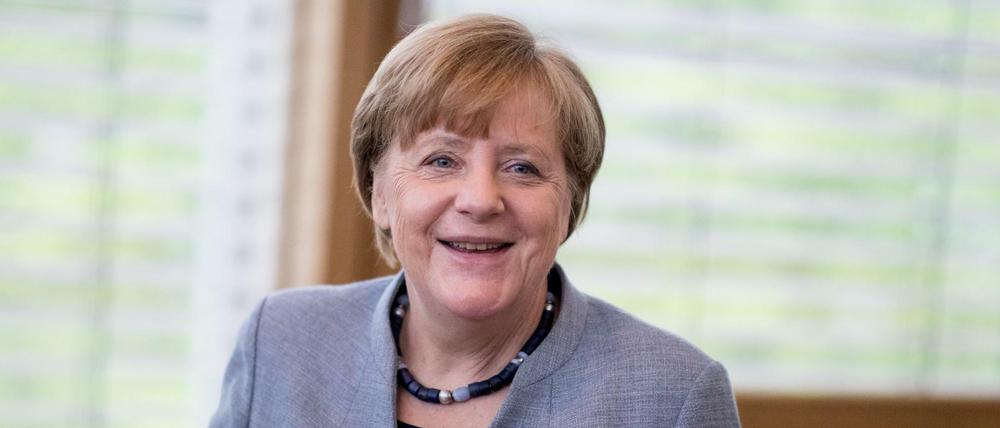 Bundeskanzlerin Angela Merkel (CDU) vor der Sitzung des CDU-Bundesvorstands im Konrad-Adenauer-Haus. 