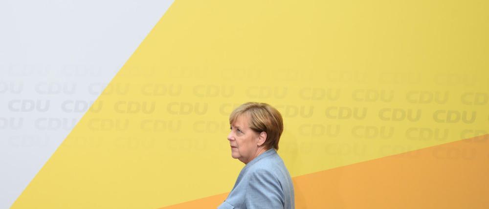Angela Merkel am Tag nach der Wahl.