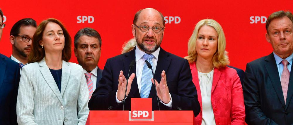Kanzlerkandidat Martin Schulz im Kreis der SPD-Führung. 