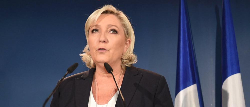 Die FN-Vorsitzende Marine Le Pen am Sonntagabend in ihrem Wahlkreis in Hénin-Beaumont.
