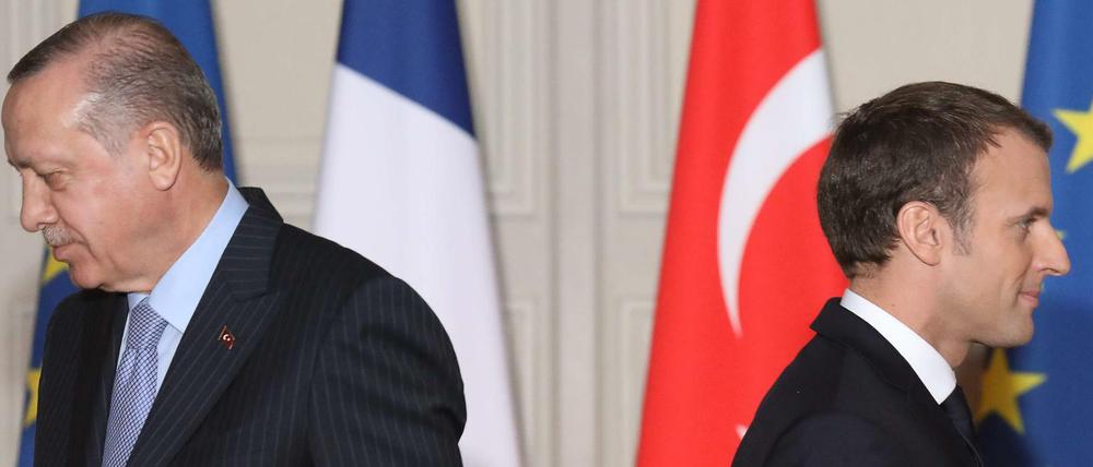 Zwist unter Bündnispartnern: Der türkische Präsident Erdogan und Frankreichs Präsident Macron (Archivbild)
