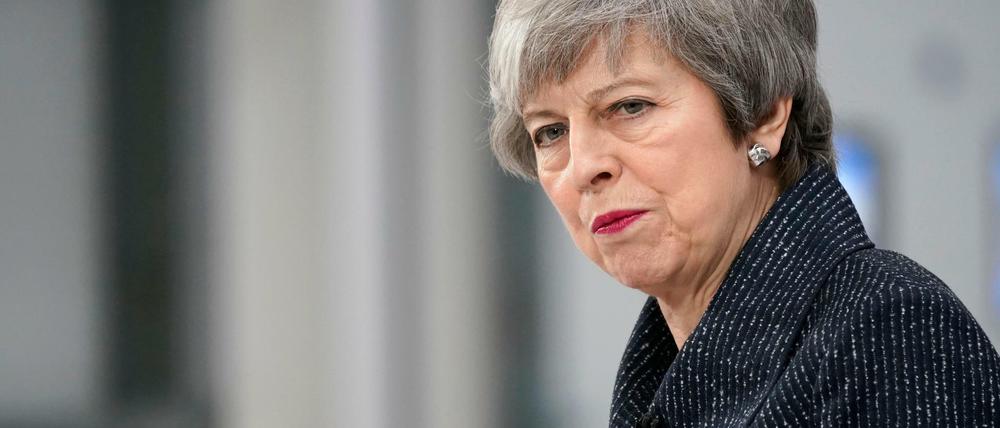 Die britische Premierministerin Theresa May am Freitag im ostenglischen Grimsby.