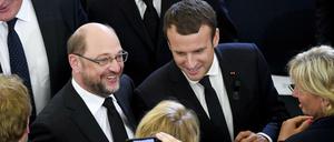 Wenn es um Europa geht, dann hat er was zu bieten: SPD-Politiker Martin Schulz mit Frankreichs Präsident Emmanuel Macron.
