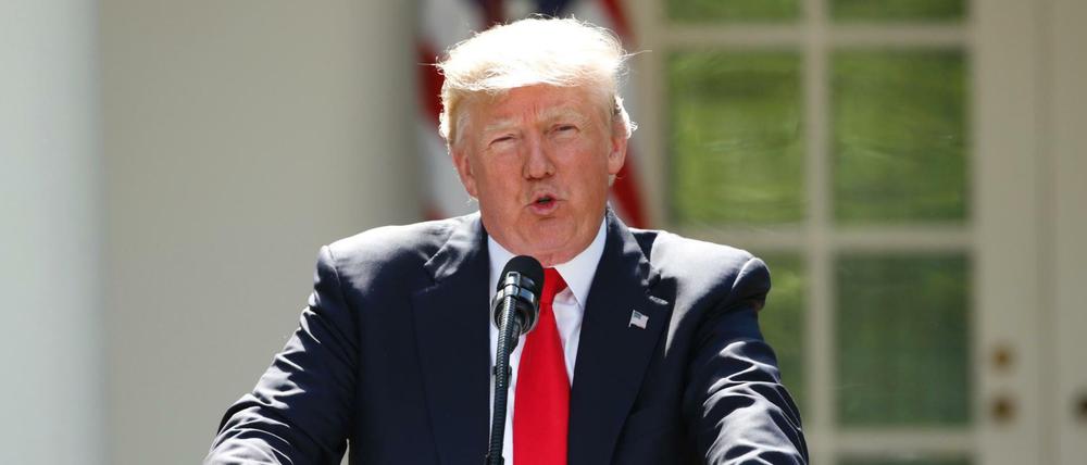 US-Präsident Donald Trump am Donnerstag bei seiner Ankündigung aus dem Pariser Klimavertrag auszusteigen.