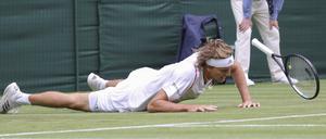 Im Sturzflug. Alexander Zverev in Wimbledon.