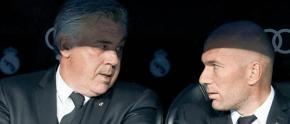 Duell mit dem Lehrmeister. Carlo Ancelotti war einst Trainer von Zinédine Zidane in Turin. Bei Real arbeiteten sie von 2013 bis 2015 zusammen. 