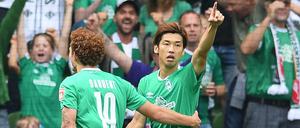 Matchwinner unter sich. Yuya Osako (r.) und Joshua Sargent entschieden das Spiel für Werder.
