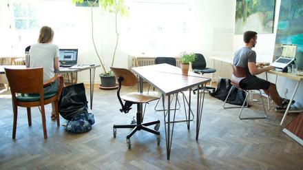 Die Arbeit am Co-Working-Space eines Berliner Start-ups