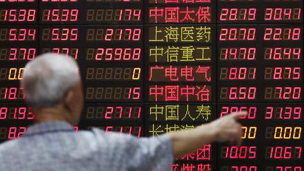 Kurssturz. An der chinesischen Börse geht es bergab.