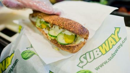 Ein Sandwich in einer Filiale der Fast-Food-Kette Subway in Hannover.
