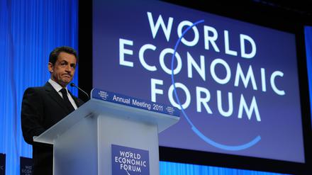 Nicolas Sarkozy in Davos.