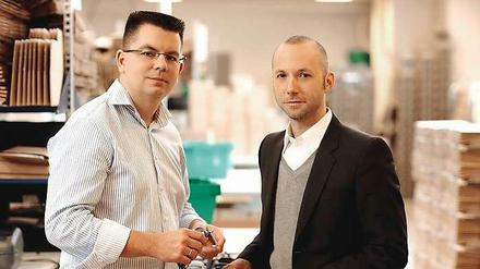 Gestärkt. Die Mister-Spex-Geschäftsführer Dirk Graber (links) und Mirko Caspar haben prominente Investoren gewonnen.