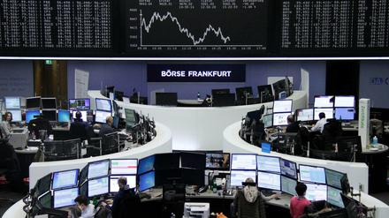 Aktienhandel. Innenansicht der Frankfurter Börse.