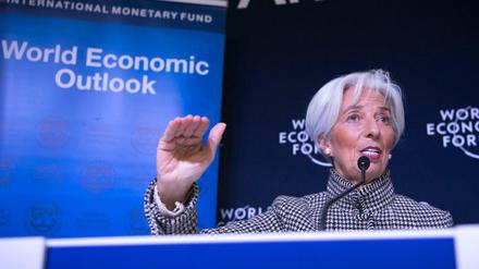 IWF-Direktorin Christine Lagarde beim Wirtschaftsforum in Davos des Internationalen Währungsfonds.
